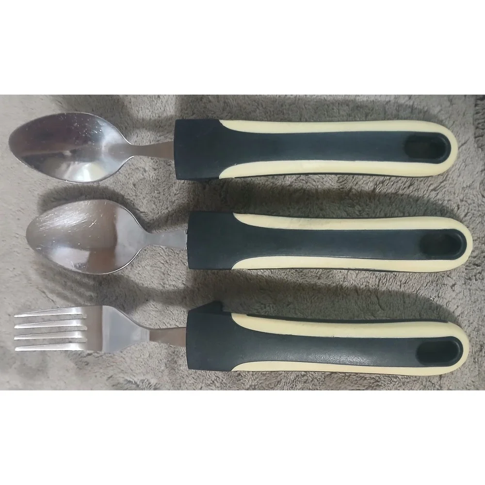 BunMo Adaptive Utensils 11pc‎ Set Weighted Non-Slip Grip Arthritis Parkinson Aid